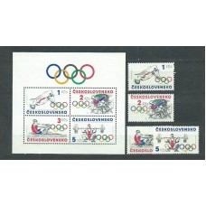 Checoslovaquia - Correo 1984 Yvert 2600/3+H.64 ** Mnh Deportes