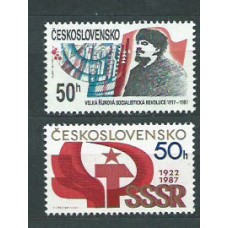 Checoslovaquia - Correo 1987 Yvert 2742/3 ** Mnh Lenin
