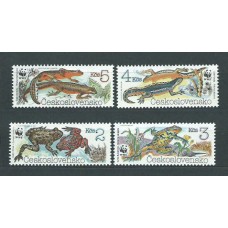 Checoslovaquia - Correo 1988 Yvert 2808/11 ** Mnh Fauna anfibios