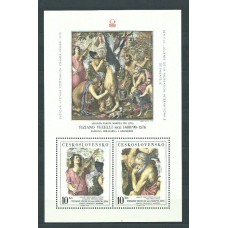 Checoslovaquia - Hojas 1978 Yvert 44 Sobrecargada ** Mnh Pinturas