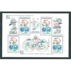 Checoslovaquia - Hojas 1984 Yvert 63 Sobrecarga 19 Congreso UPU ** Mnh