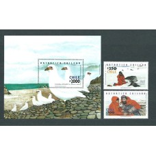 Chile - Correo 2001 Yvert 1596/7 + Hb 69 ** Mnh Antartida