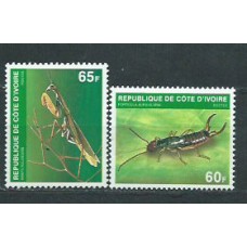 Costa de Marfil - Correo Yvert 551/2 ** Mnh  Fauna insectos