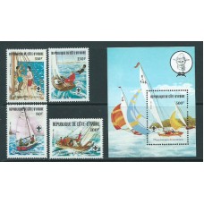 Costa de Marfil - Correo Yvert 613/6+Hb 22 ** Mnh  Scoutismo barcos