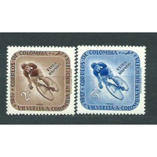 Colombia - Aereo 1957 Yvert 296/7 ** Mnh Deportes. Ciclismo