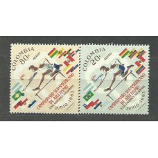 Colombia - Aereo 1963 Yvert 433/4 ** Mnh Deportes. Atletismo