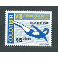 Colombia - Aereo 1981 Yvert 670 ** Mnh Deportes. Natación