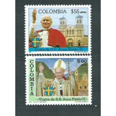 Colombia - Aereo 1986 Yvert 751/52 ** Mnh Personaje. Papa Juan Pablo II