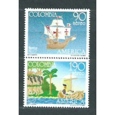 Colombia - Aereo 1991 Yvert 838/9 ** Mnh Upaep Barcos