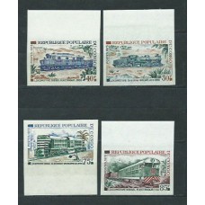 Congo Frances - Correo 1973 Yvert 334/7 sin dentar ** Mnh  Trenes