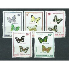 Congo Frances - Correo 1980 Yvert 566/70 ** Mnh  Fauna mariposas