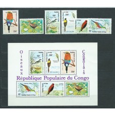 Congo Frances - Correo 1980 Yvert 581/6+H.25 ** Mnh  Fauna aves