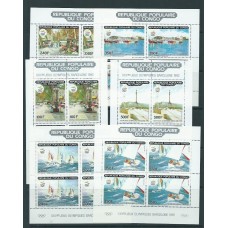 Congo Frances - Correo 1990 Yvert 885/8+A.403/4 ** Mnh  6 hojas en bloque de cuatro