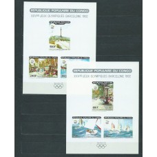 Congo Frances - Correo 1990 Yvert 885/8+A.403/4 Sin dentar ** Mnh  Olimpiadas de Barcelona