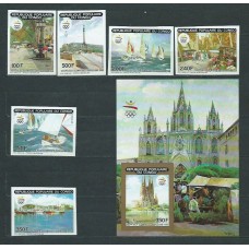 Congo Frances - Correo 1990 Yvert 885/8+A.403/4+H.48 sin dentar ** Mnh  Olimpiadas de Barcelona