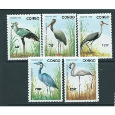 Congo Frances - Correo 1992 Yvert 958/62 ** Mnh  Fauna aves