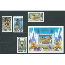 Congo Frances - Aereo Yvert 269/72+H.22 ** Mnh  Olimpiadas de Moscu