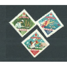 Corea del Norte - Correo 1961 Yvert 298/300 ** Mnh