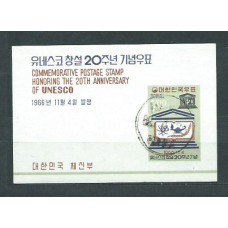 Corea del Sur - Hojas 1966 Yvert 118 usado  UNESCO