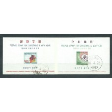 Corea del Sur - Hojas 1966 Yvert 121/2 usado  Navidad