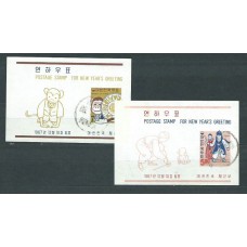 Corea del Sur - Hojas 1967 Yvert 145/6 usado  Navidad