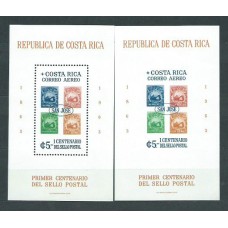 Costa Rica - Hojas Yvert 6 dtº y sin dentar ** Mnh Centenario del sello