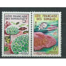 Costa de Somalis - Correo Yvert 316/7 * Mh  Fauna corales
