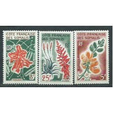 Costa de Somalis - Correo Yvert 325/7 ** Mnh  Flores