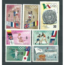 Cuba - Correo 1968 Yvert 1248/54 ** Mnh Olimpiadas de Mejico