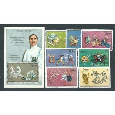 Cuba - Correo 1969 Yvert 1319/25+H.33 ** Mnh Deportes esgrima