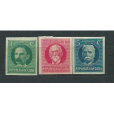 Cuba - Correo 1925 Yvert 184/5+187 sin dentar * Mh Personajes