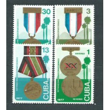 Cuba - Correo 1977 Yvert 2016/7+A.258/9 ** Mnh Medallas