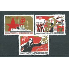 Cuba - Correo 1977 Yvert 2030/2 ** Mnh Revolución de octubre