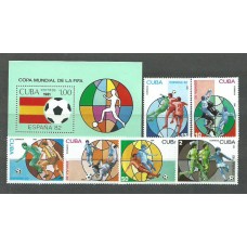 Cuba - Correo 1981 Yvert 2249/54+H.65 ** Mnh Deportes fútbol