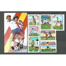 Cuba - Correo 1982 Yvert 2322/8+H.70 ** Mnh Deportes fútbol
