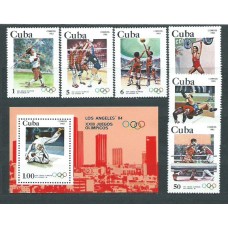 Cuba - Correo 1983 Yvert 2416/21+H.74 ** Mnh Olimpiadas de Los Angeles