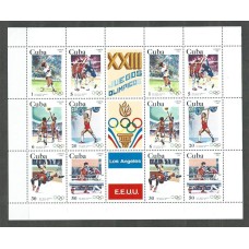 Cuba - Correo 1983 Yvert 2416/21 Hoja ** Mnh Olimpiadas de los Angeles