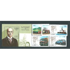 Cuba - Correo 1993 Yvert 3277/81+H.133 ** Mnh Vehículos Diesel