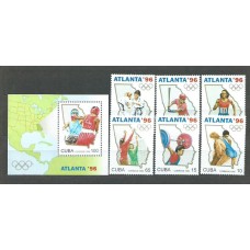 Cuba - Correo 1995 Yvert 3461/6+H.140 ** Mnh Olimpiadas de Atlanta