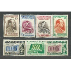 Cuba - Correo 1951 Yvert 347/9+A.43/5+U.12 * Mh Ajedrez