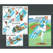 Cuba - Correo 1996 Yvert 3515/9+H.144 ** Mnh Olimpiadas de Atlanta