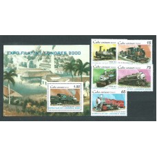 Cuba - Correo 2000 Yvert 3863/7+H.160 ** Mnh Trenes