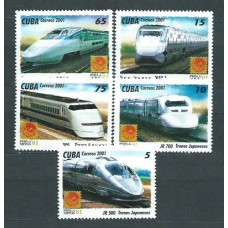 Cuba - Correo 2001 Yvert 3937/41 ** Mnh Trenes