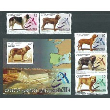 Cuba - Correo 2004 Yvert 4162/6+H.189 ** Mnh Fauna perros