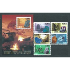 Cuba - Correo 2004 Yvert 4181/5+H.192 ** Mnh Minerales