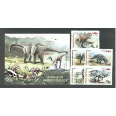 Cuba - Correo 2005 Yvert 4225/9+H.197 ** Mnh Fauna prehistórica