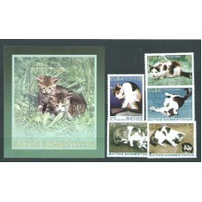 Cuba - Correo 2005 Yvert 4246/50+H.199 ** Mnh Fauna gatos