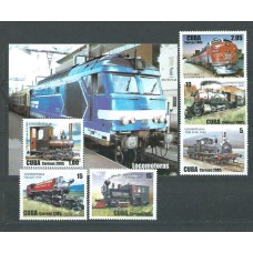 Cuba - Correo 2005 Yvert 4256/60+H.20 ** Mnh Trenes