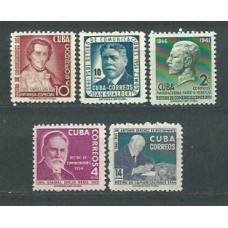 Cuba - Correo 1955 Yvert 426/9+U.18 ** Mnh Personajes