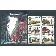 Cuba - Correo  2006 Yvert 4393/8+H.217 ** Mnh Coches de bomberos